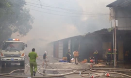 Hiện trường vụ cháy. Ảnh: Thanh Hà 