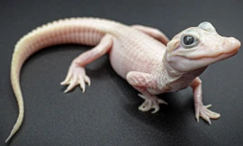 Cá sấu bạch tạng màu trắng hồng với đôi mắt xanh duy nhất trên thế giới 