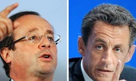 Ông Francois Hollande (trái) và ông Nicolas Sarkozy (phải)