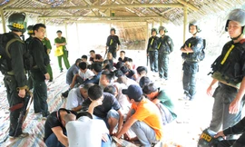 Cận cảnh vụ bắt 59 con bạc sát phạt trên núi