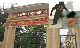  Học sinh Hưng Yên bị đánh. (Ảnhr cắt từ clip)