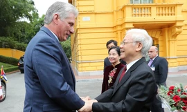 Hình ảnh Tổng Bí thư, Chủ tịch nước đón Chủ tịch Cuba thăm Việt Nam