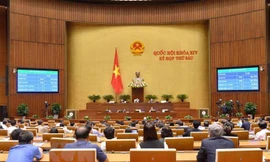 Quốc hội biểu quyết thông qua toàn văn Nghị quyết phê chuẩn Hiệp định Đối tác Toàn diện và Tiến bộ xuyên Thái Bình Dương (CPTPP) cùng các văn kiện liên quan với số đại biểu tán thành 469/469 tham gia biểu quyết. (Ảnh: Phương Hoa/TTXVN)