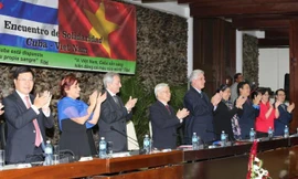 Tổng Bí thư Nguyễn Phú Trọng dự bế mạc cuộc gặp thế hệ trẻ Việt Nam – Cuba (Ảnh: Trí Dũng/TTXVN)