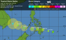 Bão Sanba khả năng đi vào Biển Đông ngày 30 Tết