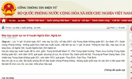 Bộ Quốc phòng thông tin vụ máy bay quân sự rơi ở Nghệ An