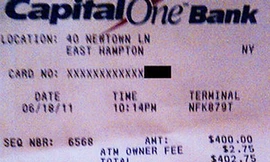 Biên lai ATM có số dư khổng lồ