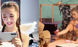 Amee xinh lung linh, “sống ảo” mọi lúc trong hậu trường MV “Yêu thì yêu không yêu thì yêu“