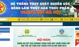 Hệ thống truy xuất nguồn gốc nông sản của Hà Nội. Ảnh chụp màn hình.