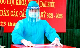 Vĩnh Phúc diễn tập tổ chức bầu cử cho công dân cách ly