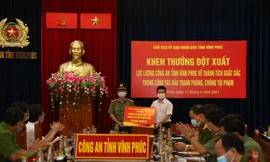 Lãnh đạo tỉnh Vĩnh Phúc khen thưởng lực lượng công an tỉnh
