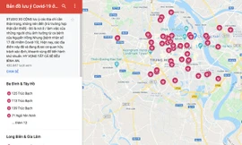 Bản đồ dịch Covid-19 không chính xác trên mạng. Ảnh chụp màn hình