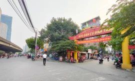 Khu vực thực hiện cưỡng chế trước khu dân cư Đình Thôn