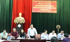 Bí thư Quận ủy Bắc Từ Liêm Trương Quang Thiều phát biểu tại hội nghị. 