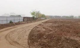 Dự án đang thi công hạ tầng những ngày đầu tháng 4/2020. Ảnh: BXD