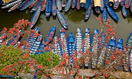 Trẩy hội chùa Hương, ngẩn ngơ ngắm hoa gạo 'thắp lửa' bên suối Yến