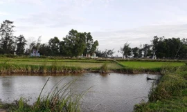 Hồ nước nơi nam sinh không may gặp nạn. 