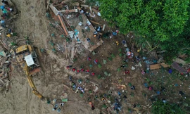 Nhìn từ trên cao hiện trường vụ lở núi kinh hoàng ở Trà Leng