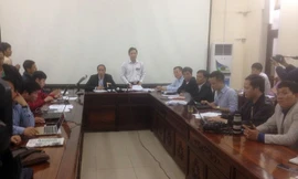 Toàn cảnh buổi họp báo. Ảnh: Trường Phong