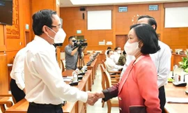 Ủy viên Bộ Chính trị, Bí thư Trung ương Đảng, Trưởng Ban Tổ chức Trung ương Trương Thị Mai phát biểu tại buổi kiểm tra