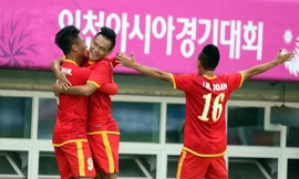 Olympic Việt Nam gây sốc khi đả bại Olympic Iran với tỷ số cách biệt. Ảnh: Tuổi trẻ.