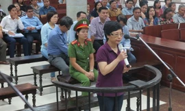 Châu Thị Thu Nga tại phiên tòa diễn ra vào đầu tháng 10 vưa qua.