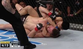 Ben Nguyễn hạ gục đối thủ bằng đòn khóa cổ 