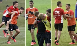 Vụ lộn xộn trên sân tập của ĐT Bỉ