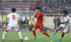 Các cầu thủ UAE từng nếm mùi thất bại trước đội tuyển Việt Nam trên sân Mỹ Đình. Ảnh: NHƯ Ý