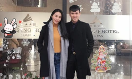 Vợ chồng Công Vinh đi nghỉ ở Sa Pa kỷ niệm 9 năm yêu nhau. Ảnh: FB.