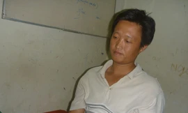 Hung thủ Võ Quốc Phong tại cơ quan công an