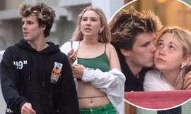 Cậu út nhà Beckham lần đầu lộ diện cùng tình mới trên phố, ôm hôn thân mật