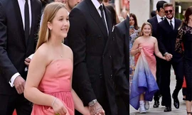 Harper Seven như công chúa nhỏ rạng rỡ nắm chặt tay cha David Beckham đi sự kiện