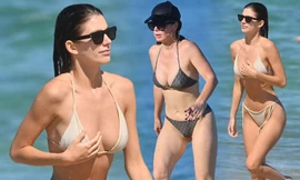 Bạn gái Leonardo DiCaprio diện bikini bé xíu ‘đọ dáng’ sexy với mẹ ruột