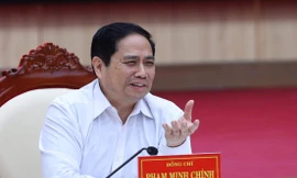 Hình ảnh Thủ tướng Phạm Minh Chính làm việc với lãnh đạo tỉnh Kiên Giang