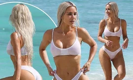 Kim Kardashian quyến rũ khó cưỡng với bikini, ‘siêu vòng ba’ năm xưa đã không còn