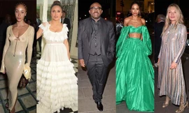 Siêu mẫu 9x phô ngực trần phản cảm tại bữa tiệc toàn sao của Tổng biên tập Vogue Anh