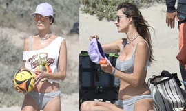 Thiên thần nội y Brazil sexy hết nấc với bikini, vừa chơi bóng chuyền vừa ‘phiêu’ trên bãi biển