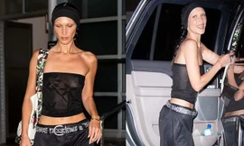 Bella Hadid mặc áo xuyên thấu lộ ngực trần, nhan sắc ‘tuột dốc’ gây sốc