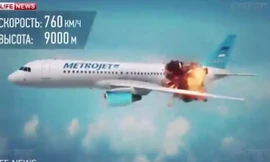 Mô phỏng cảnh quả bom tự chế phát nổ trên máy bay Nga