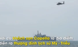 Tàu chiến, trực thăng Singapore bảo vệ cuộc gặp Mỹ - Triều