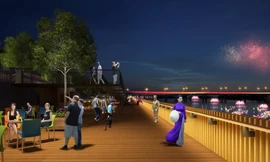 Thi công tuyến đường đi bộ lát gỗ lim ven sông Hương