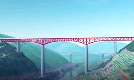 Trung Quốc xây cầu giàn thép cao nhất thế giới