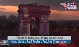 Pháp tổ chức ăn mừng, tôn vinh cầu thủ trên Khải Hoàn Môn