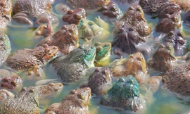 Nông dân vùng Đồng Tháp Mười nuôi ếch Thái thu lãi cao