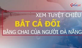 Xem tuyệt chiêu bắt cá đối bằng chai của người Đà Nẵng