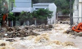 Cận cảnh đường phố Nha Trang chìm trong dòng thác lũ