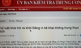 Bị khai trừ Đảng vì kê khai lý lịch không trung thực