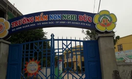 Trường mầm non Nghi Đức nơi xảy ra sự việc.