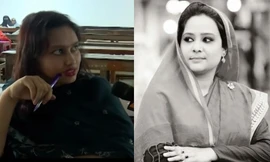 Bà Tamanna Nusrat (phải) và nữ sinh học hộ (trái). Ảnh: Nagorik TV